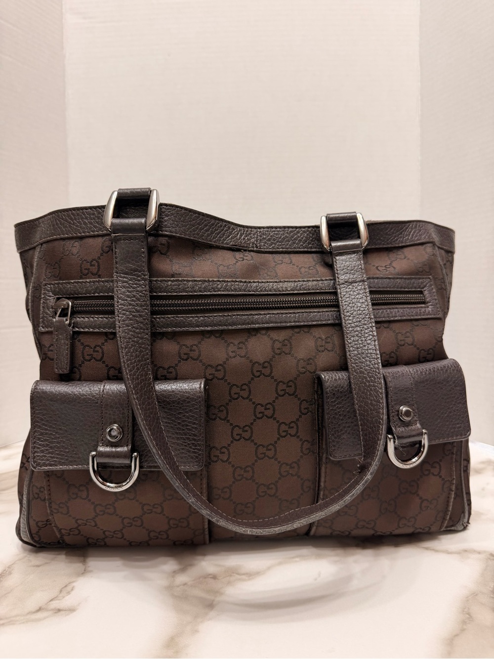 GUCCI GG Nylon Abbey D Ring Pocket Tote w/COA - Picture 4 of 13